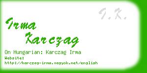 irma karczag business card
